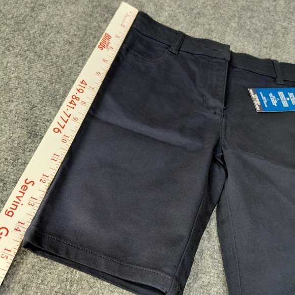 Nautica Navy Blue Girls School Uniform Shorts Size 7 Bermuda Skinny Adjustable - Picture 6 of 13